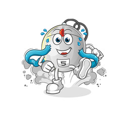 computer mouse runner character. cartoon mascot vector