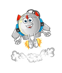 computer mouse with jetpack mascot. cartoon vector