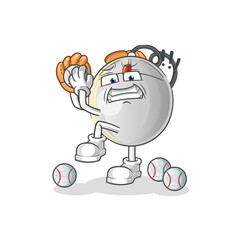computer mouse baseball pitcher cartoon. cartoon mascot vector