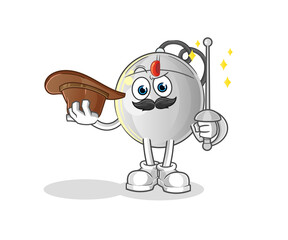 computer mouse fencer character. cartoon mascot vector