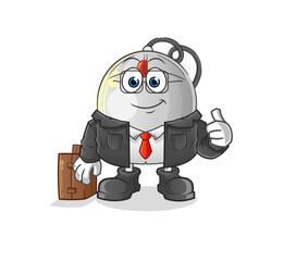 computer mouse office worker mascot. cartoon vector