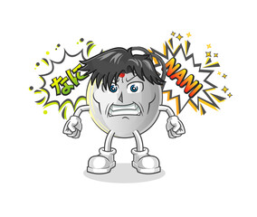 computer mouse anime angry vector. cartoon character