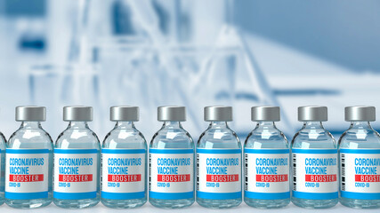 The vaccine booster and chart for medical  or sci concept 3d rendering