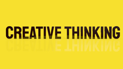 The  creative thinking word on yellow background for idea concept 3d rendering