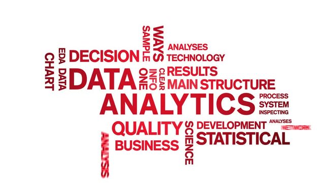 4k Data Analytics Animated Tag Word Cloud;Text Design big data Animation typography seamless loop.