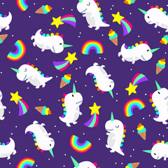 seamless background of colorful dinosaur