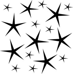black and white stars