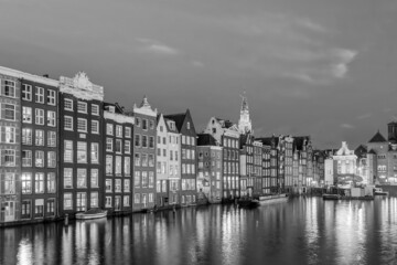 Obraz premium Downtown Amsterdam city skyline. Cityscape in Netherlands
