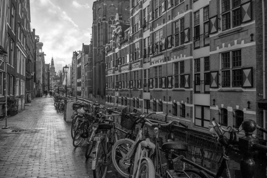 Fototapeta Downtown Amsterdam city skyline. Cityscape  in Netherlands
