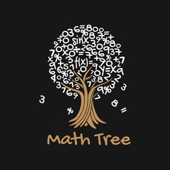 Letter tree with leaves math tshirt design