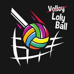 Lolypop volley ball illustration tshirt design