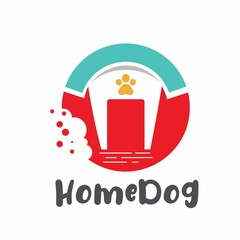 Home of dog logo for pet
