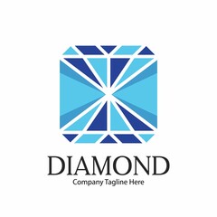 Diamond blue abstract logo design