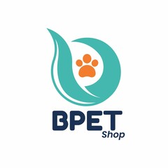 B Letter paw logo for pet