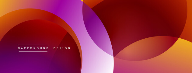 Abstract overlapping lines and circles geometric background with gradient colors