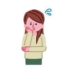 心配している女性のイラスト