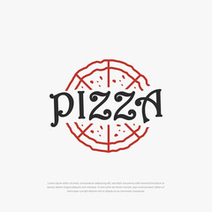 Pizza Rustic Restaurant logo illustration