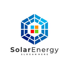 Solar house logo vector template, Creative Sun energy logo design concepts