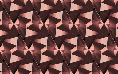 Obraz premium Abstract rose gold geometric shape reflection pattern background. Vector illustration