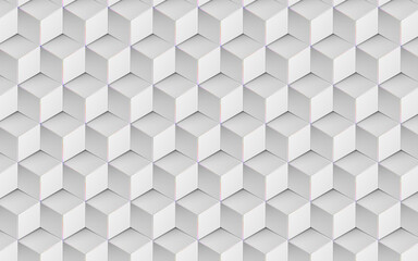 Abstract white 3d box pattern. Futuristic technology digital hi tech concept background. Vector illustration