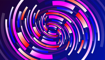 Poster with round pattern. Futuristic digital abstract background