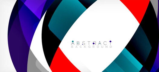 Obraz premium Geometric abstract background. Circle created with overlapping color shapes. Vector Illustration For Wallpaper, Banner, Background, Landing Page