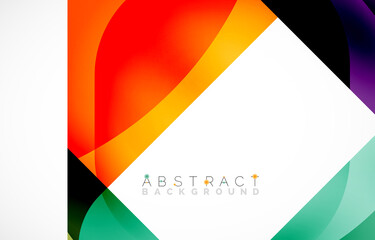 Minimal background. Abstract square shape with round corners created with wavy forms. Vector Illustration For Wallpaper, Banner, Background, Landing Page