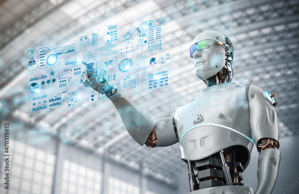 Poster robot with graphic display