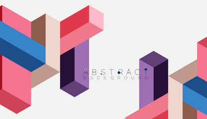 Abstract background. 3d cubes, cubic elements and blocks. Techno or business concept for wallpaper, banner, background, landing page