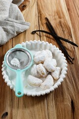 Fresh Vanilla Cookies Vanillekipferl With Powdered Sugar
