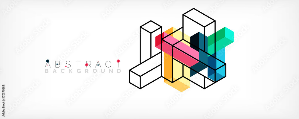 Poster abstract background. 3d cubes, cubic elements and blocks. techno or business concept for wallpaper, 