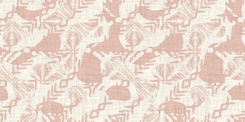 Seamless two tone hand drawn brushed effect pattern border swatch. High quality illustration. Collage of minimal drawings arranged in a seamless pattern with fabric texture overlay. Rough scribble.