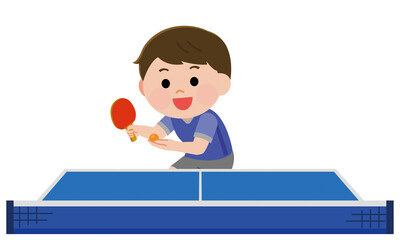 卓球をする男の子 イラスト