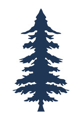 Obraz premium pine tree forest silhouette