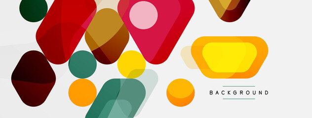 Abstract round geometric shapes and circles background. Trendy techno business template for wallpaper, banner, background or landing