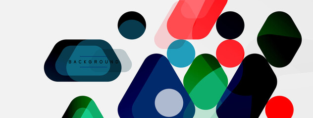 Abstract round geometric shapes and circles background. Trendy techno business template for wallpaper, banner, background or landing