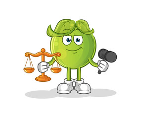 pea lawyer cartoon. cartoon mascot vector