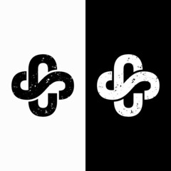 Obraz premium CS letter monogram logo initials, modern and clean design