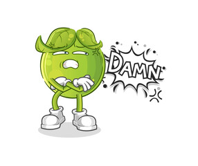 pea very pissed off illustration. character vector