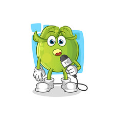 pea tv reporter cartoon. cartoon mascot vector