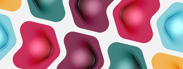 Color arrow shapes on white backdrop. Minimal geometric abstract background. Vector illustration for wallpaper banner background or landing page