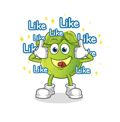 pea give lots of likes. cartoon vector