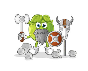 pea viking with an ax illustration. character vector