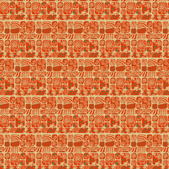 パターン　模様　クリスマスカラー　四角　明るい