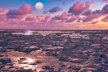 オホーツク海の流氷と惑星合成 © san724