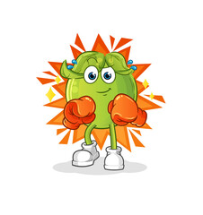 pea boxer character. cartoon mascot vector