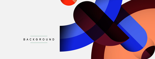 Fototapeta premium Trendy shapes, color minimal design composition, lines and shadows for wallpaper banner background or landing page