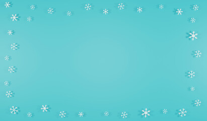 Fototapeta na wymiar 3D rendering snowflakes in sky color background , Christmas theme