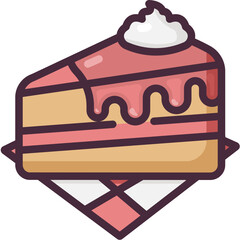 cake slice line icon