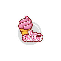 Ice cream logo design vector illustration